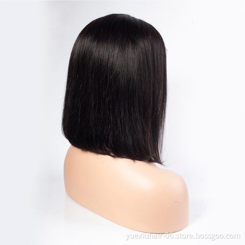 Wholesale 8-14 inch Peruvian Bob Wigs 13x4 Lace Front Natural Color Virgin Remy Front Lace Wig Human Hair